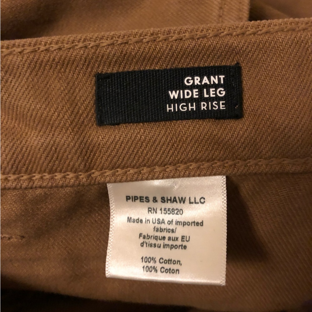 Veronica Beard Brown Wide Leg Grant High rise Jeans with Frayed Hem - Picture 3 of 7